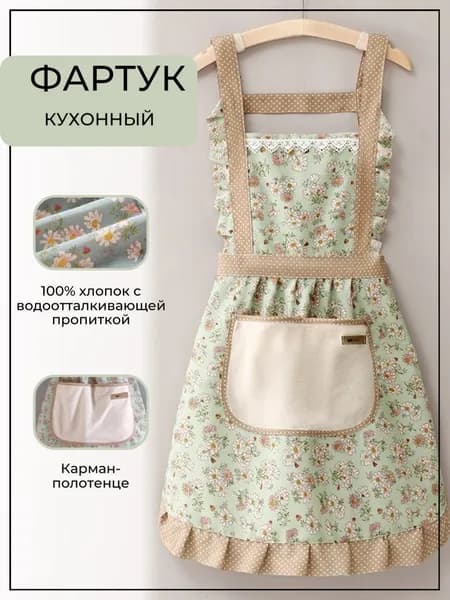 Фартук кухонный  1шт, Светло-зеленый*1
