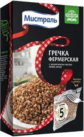 Гречка Мистраль Фермерская, 80г x 5шт - 2 шт.