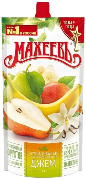Махеевъ Джем Груша и банан с экстрактом ванили, 300 г //