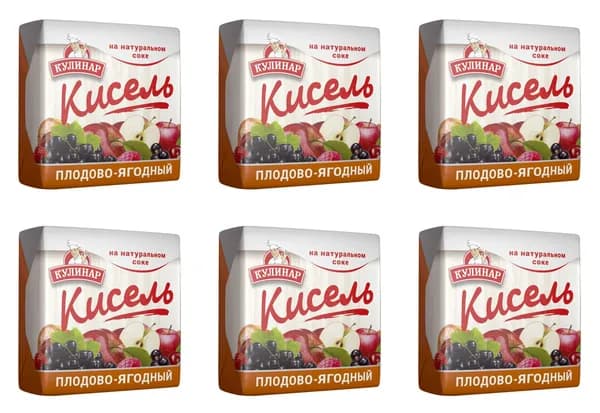 Кулинар Кисель Плодово-ягодный, 220 г, 6 шт