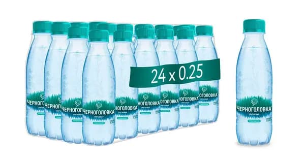 Вода питьевая Черноголовская 24 шт по 0,25 пэт, с газом