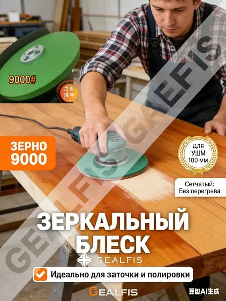 Шлифовальный диск по дереву и металлу 100 мм; Зернистость 9000 на болгарку; Сетчатый круг для финишной шлифовки перед покраской и лаком.