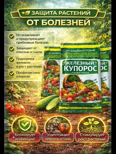Железный купорос для деревьев, для растений,для сада 1кг