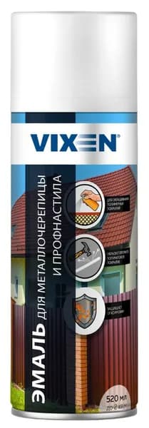 Эмаль для металлочерепицы и профнастила 520 мл аэрозоль VIXEN RAL6005 зеленый мох VX-46005