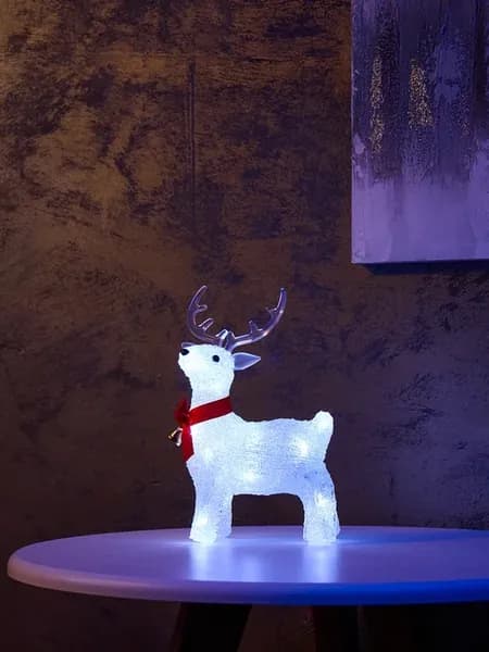 Светодиодный олененок 20 LED AA батарейки белый свет
