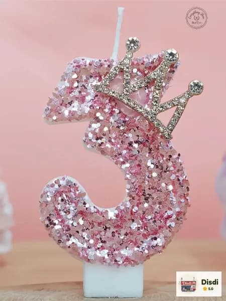Свечи для торта цифра 0 "3" 7.5 см х 4 см 1 шт