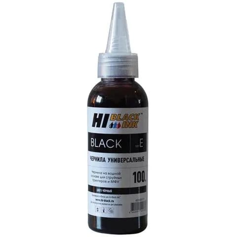 Чернила для струйного принтера, универсальные черные водные HI-BLACK для EPSON (Тип E) 100мл (HB-EPS-Bk-100ML-4027/1)