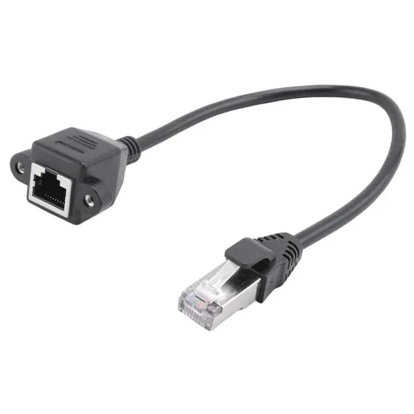 OZ21M 1FT RJ45 от мужчины к женскому удлинительному кабелю Ethernet LAN для монтажа на панель с винтом