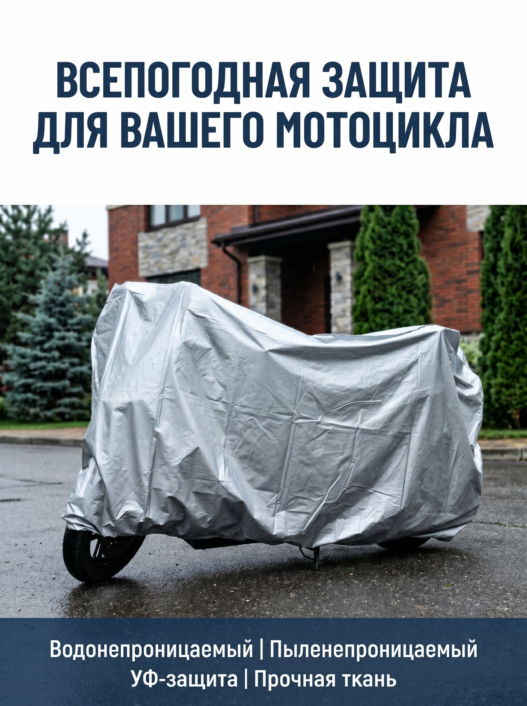 Чехол для электровелосипеда и мотоцикла, водонепроницаемый, серый, малый (180x120 см)