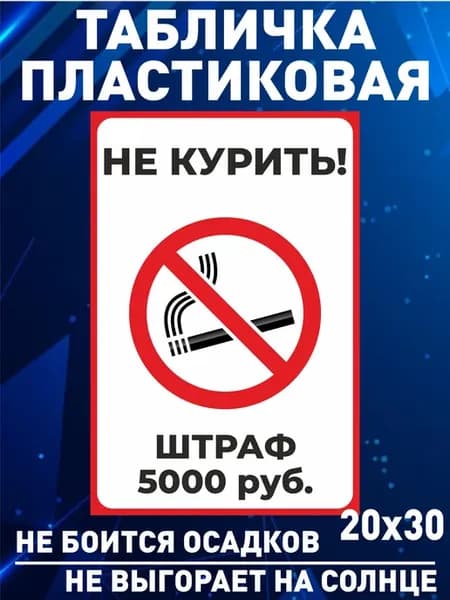 информационная табличка - не курить! 20х30см