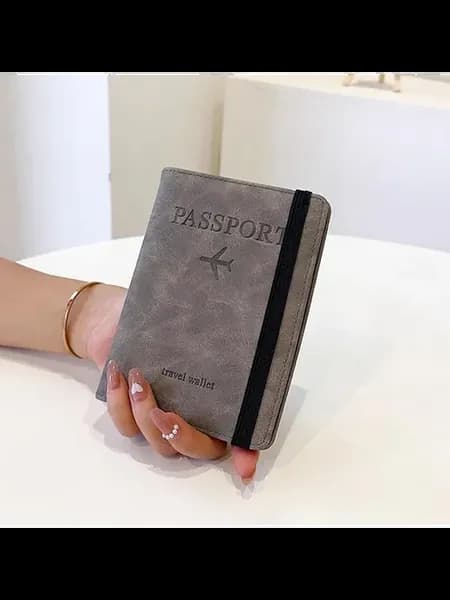 Кошелек для паспорта серый Travel Wallet