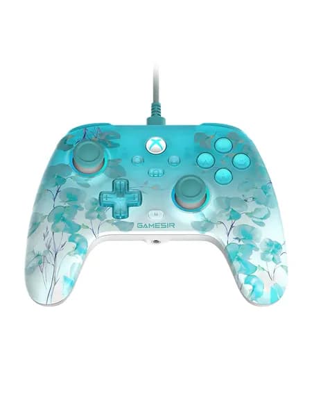GameSir T7 Pro Floral, белый/голубой, проводной геймпад (джойстик)