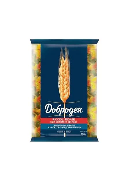 Добродея Макаронные изделия Riccioli rigate tomate e sp, 400 гр