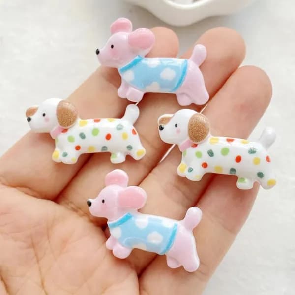 10pcs смоляные пятнистые щенки, декоративные аксессуары