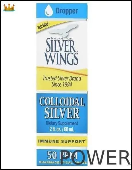 Natural Path Silver Wings, Коллоидное серебро, 50 частей на миллион, 2 жидких унций (60 мл).