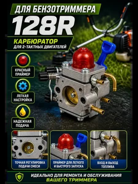 Карбюратор для триммера Хускварна Husqvarna 128r, 125r