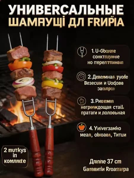 Шампур 37 см, 2 шт