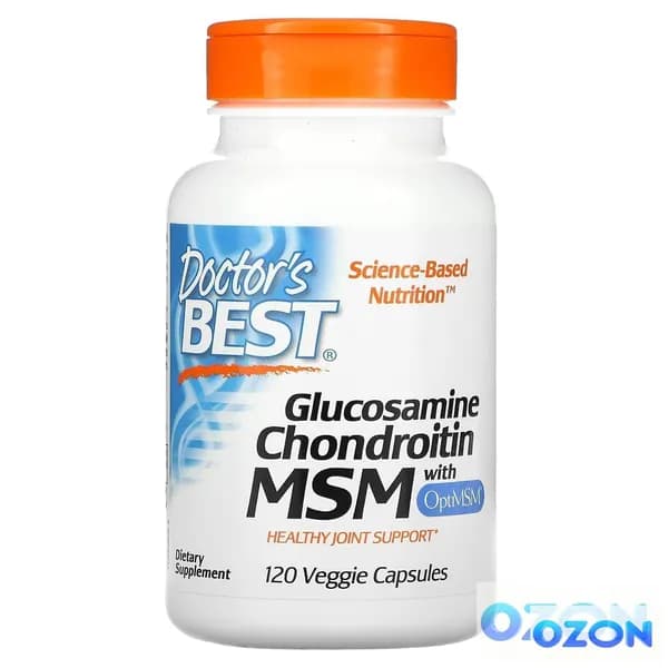 Глюкозамин хондроитин MSM, для суставов и связок Glucosamine Chondroitin MSM, 120 капсул