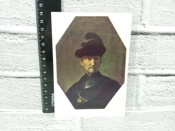 Канцелярия антикварная винтажная Открытка Рембрандт Старик Воин