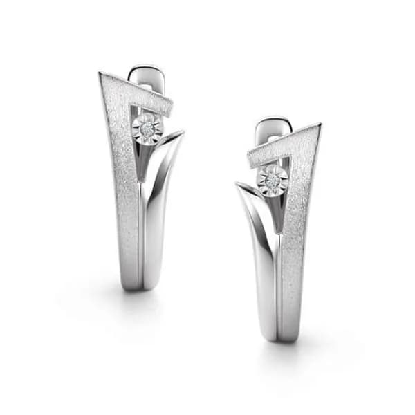 Серебряные серьги DIAMANT-ONLINE с бриллиантом 925 пробы