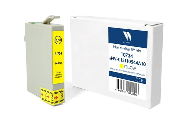 Струйный картридж NV Print T0734 (NV-C13T10544A10) Yellow для Epson Stylus C110/СХ3900/CX4900/TX200/400/600 (13,5 мл) совместимый
