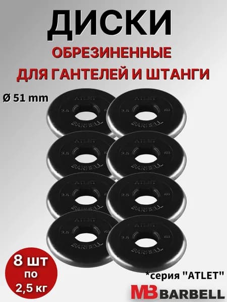Комплект дисков Атлет (8 по 2,5 кг)