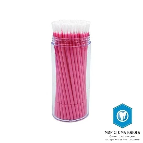 Аппликаторы-кисточки розовые Brush Applicators Dispodent, арт.1004 (100 шт)
