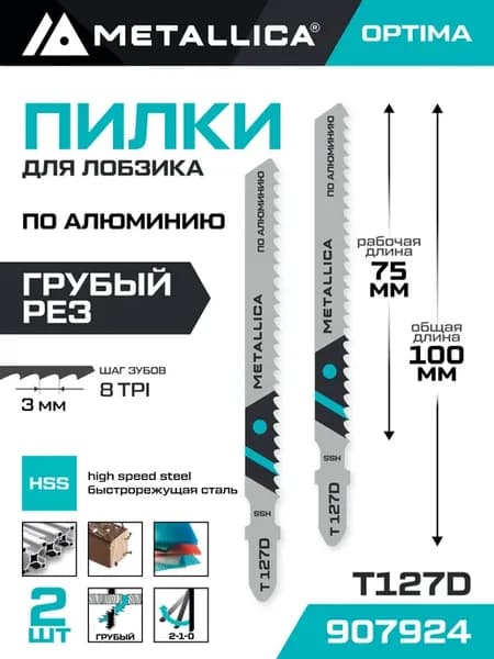 Пилки для лобзика T127D по алюминию 2шт