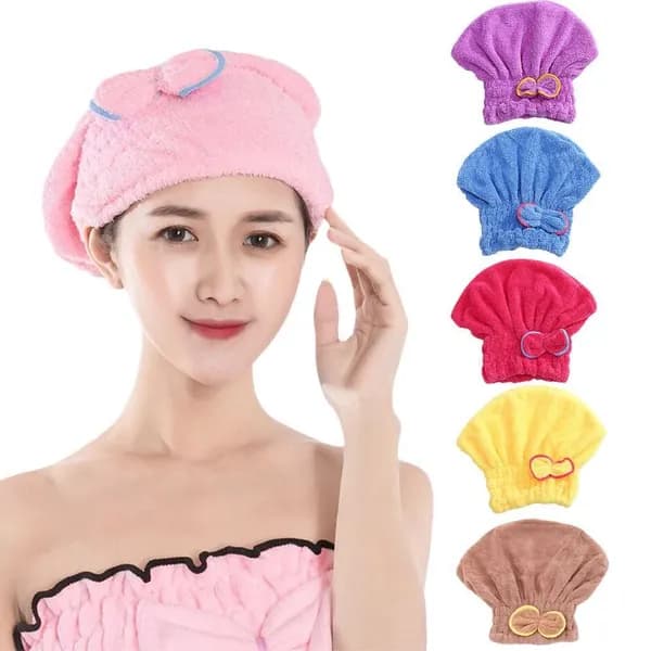 Шапочка для сухих волос с бантиком,25*30 см, красный, 1 шт.