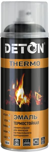 Краска термостойкая черная Deton аэрозоль 520 мл