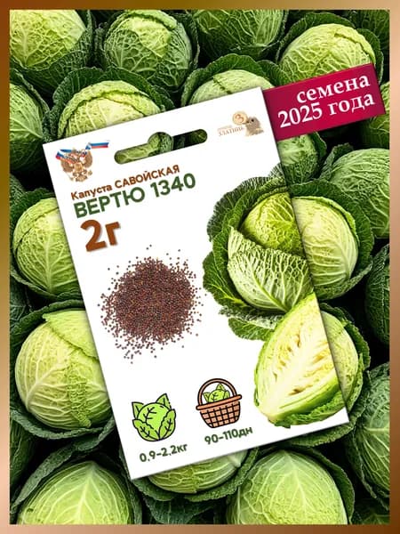 Семена ранней савойской капусты Вертю 1340 - 2г.