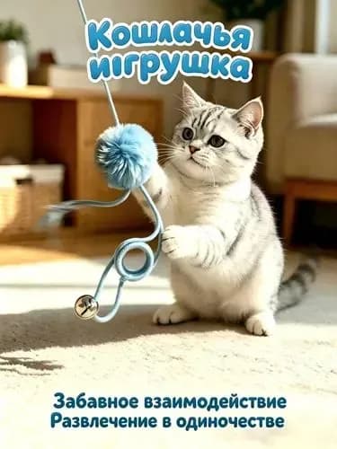 Самоиграющаяся кошачья игрушка с подвесным мячом, для котят и взрослых кошек
