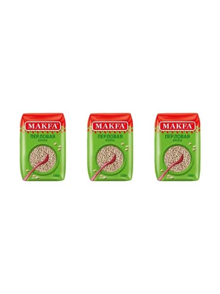 Makfa Крупа перловая, 500 г, 3 шт