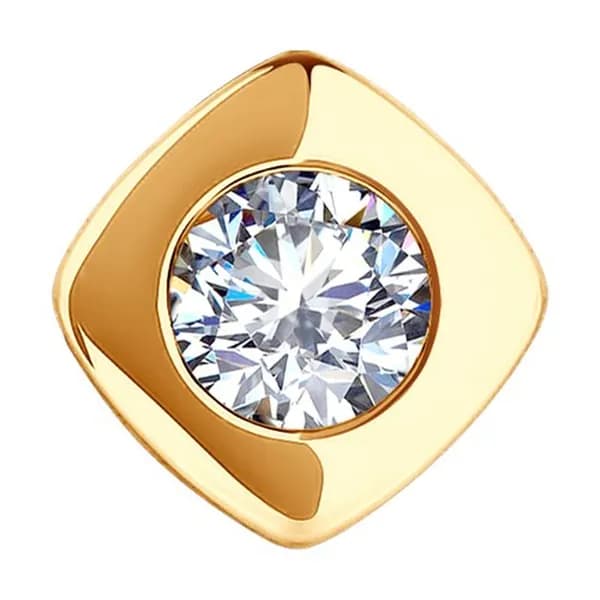 Золотая подвеска DIAMANT-ONLINE с фианитом 585 пробы