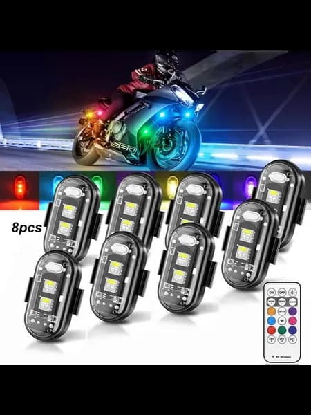 Светодиодные стробоскопы 8pcs для мотоцикла с пультом