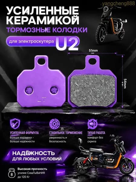 Усиленные бестселлер колодки для электровелосипедов и электроскутера U2