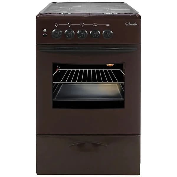 Плита газовая Лысьва ГП 400 МС-2у Brown, 50 см, 4 конфорки, 57 л, коричневый