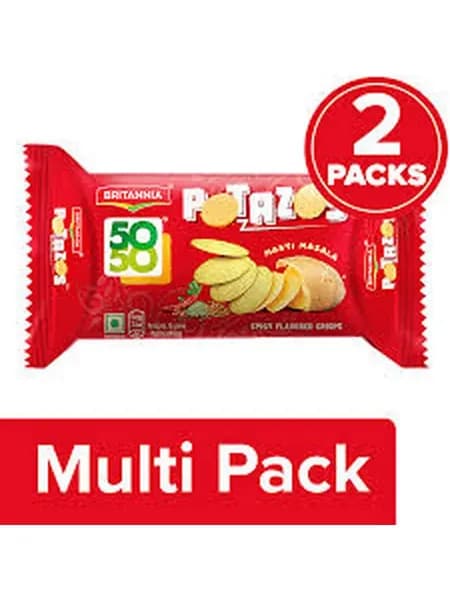 BRITANNIA 50-50 POTAZOZ/Крекер ПОТАСОС 50-50 СОЛЕНЫЙ 100гx2)