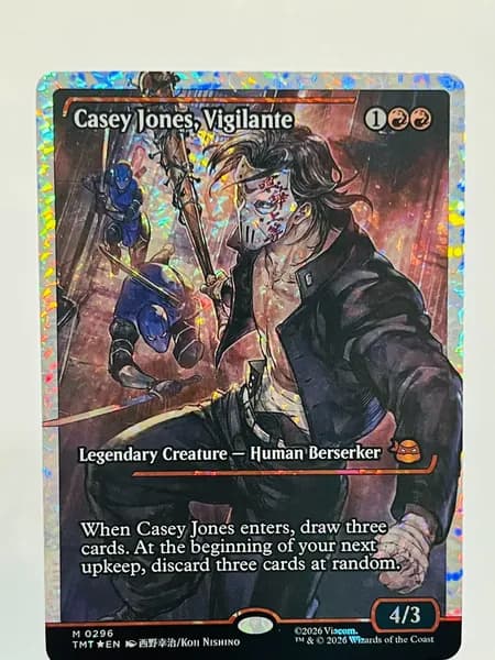Магия сбора прокси-карт Высококачественные нефольговые Casey Jones, Vigilante TMT #296 foil