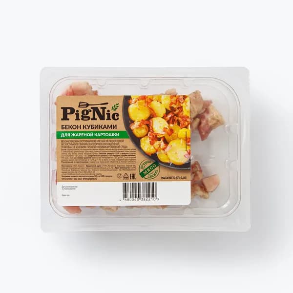 Бекон кубиками для жареной картошки 260 г, PigNic, охлажденный