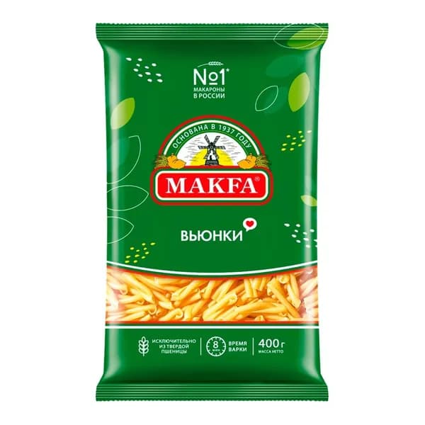 Makfa Макароны Вьюнки 400 гр, 1 уп