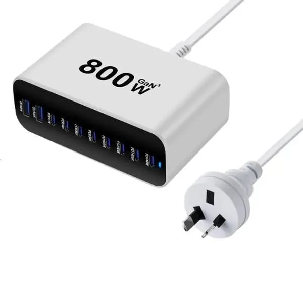 10-портовое зарядное устройство 800W, Белый - AU