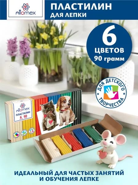 Пластилин мягкий для лепки 6 цветов