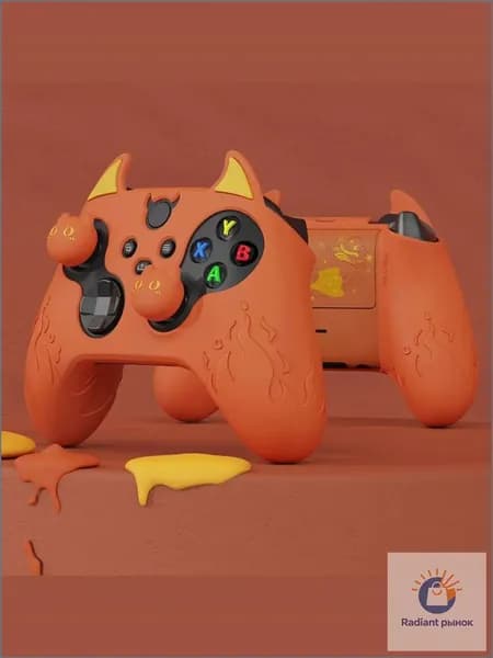 Кожух для контроллера Xbox с рожками демона, силиконовый, совместим с Xbox Series X/S, Жженый апельсин