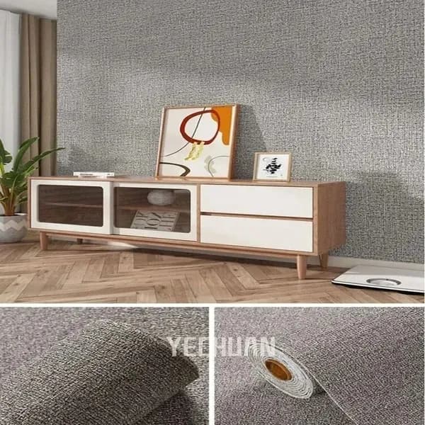 Самоклеящаяся 3D пенная ПВХ плитка лен чистый цвет 50см x 2.8/5м утолщенная настенная наклейка для ремонта и украшения дома