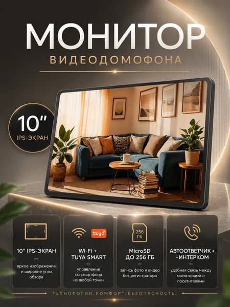 iCall-10SDWF 1080P Mirror Стильный монитор видеодомофона с Wi-Fi