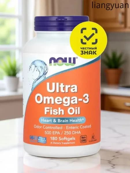 NOW Foods, Ultra Omega-3, рыбий жир с омега-3, 180 капсул