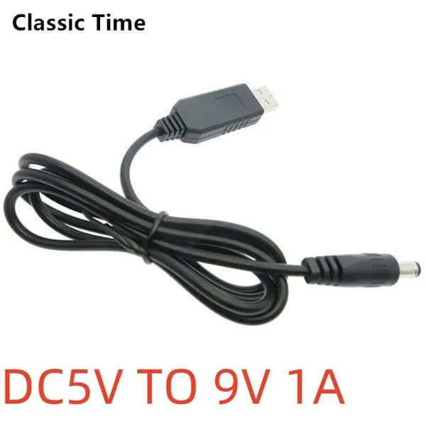 USB-провод повышения мощности от постоянного тока 5 В до постоянного тока 5 В / 9 В / 12 В Повышающий модуль USB-конвертер Кабель-адаптер 2,1x5, 5 мм штекер