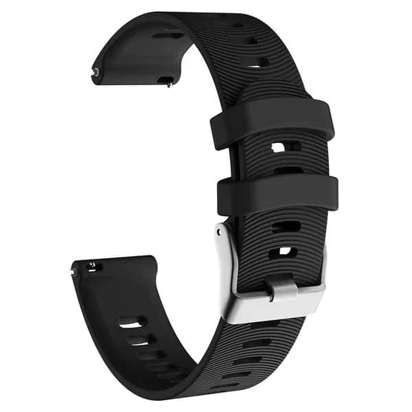 Силиконовый ремешок для часов Garmin Forerunner 245, 245M, 645, vivoactive 3, чёрный