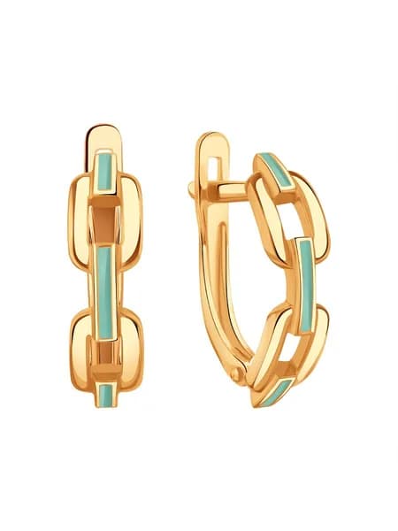 Серьги женские серебряные 925 пробы с эмалью, KARATOV